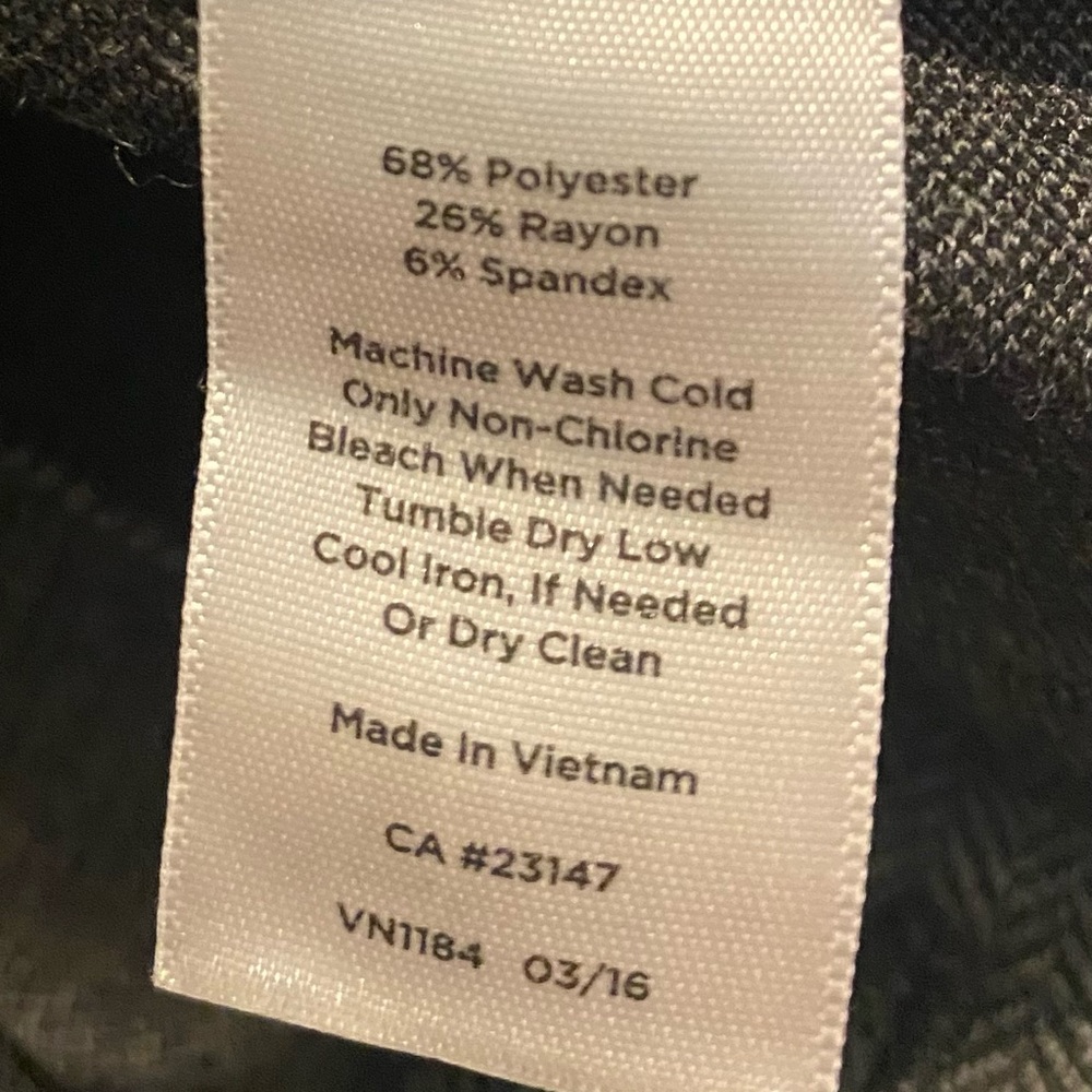 Talbots Dalton Skinny Leg Ankle Length Slim Fit Gray Herringbone Riding Pants-12 - Picture 12 of 13